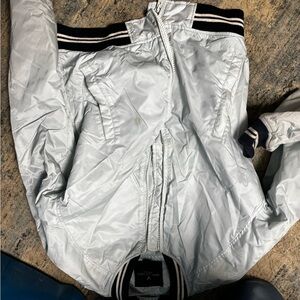 American Eagle Outfitters Light Silver/White Varsity Jacket